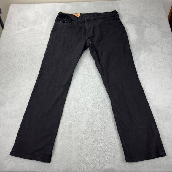 True Religion NWT Men's Size 36x30 Black Denim Relaxes Flared Jeans Zipper Fly - Picture 3 of 10